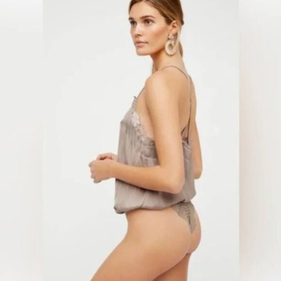 Free People Intimately HBD Lace Satin Bodysuit - Picture 2 of 9